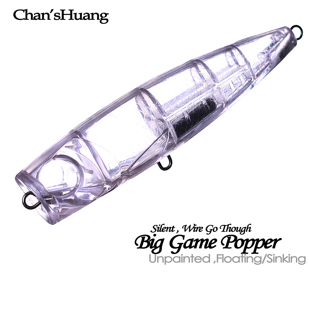 Fishing Lure Popper - Набор Chan’sHuang из 5 неокрашенных заготовок