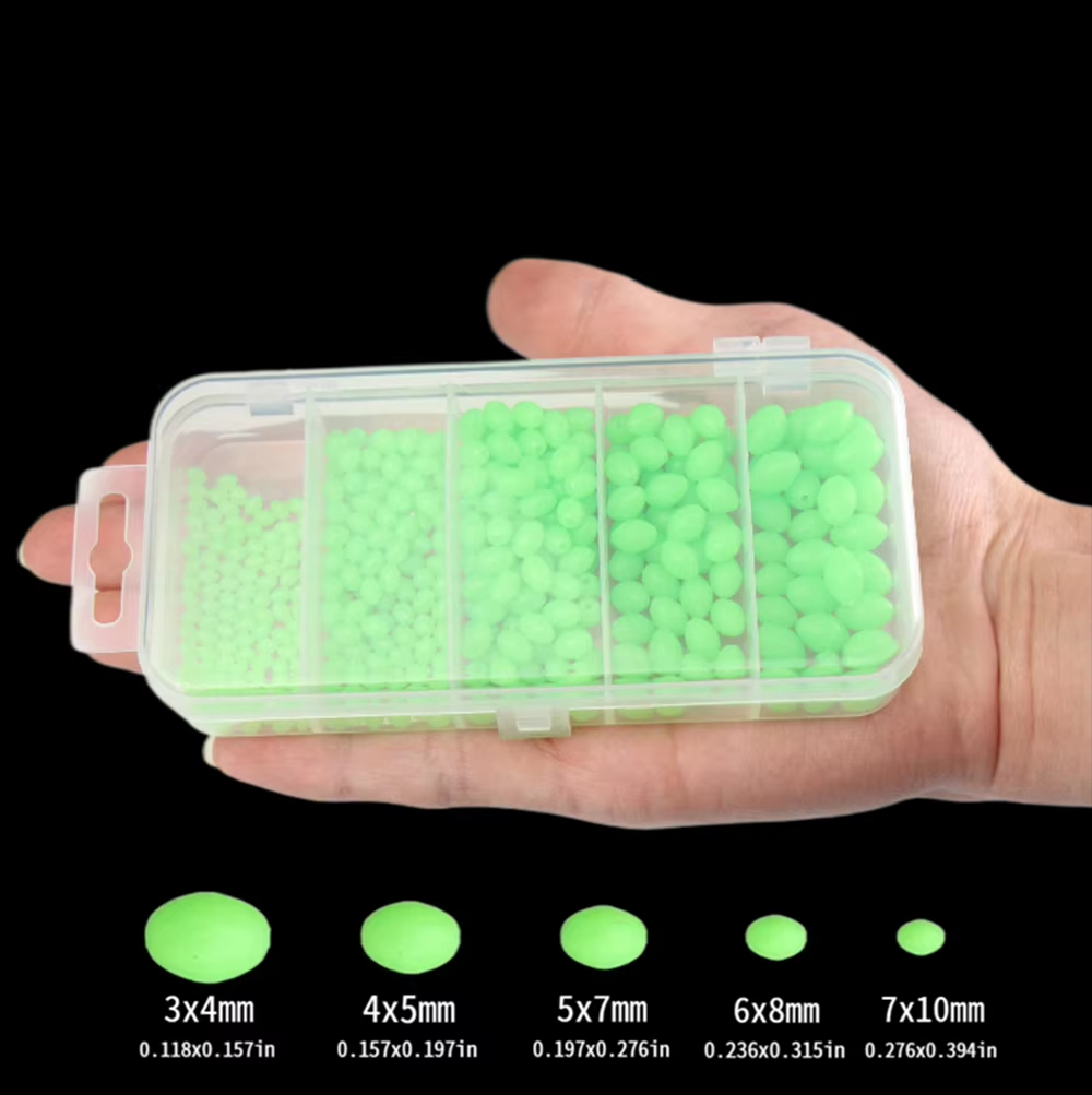Fishing Lure Kit - 375 шт./компл., ночные светящиеся жесткие бусины