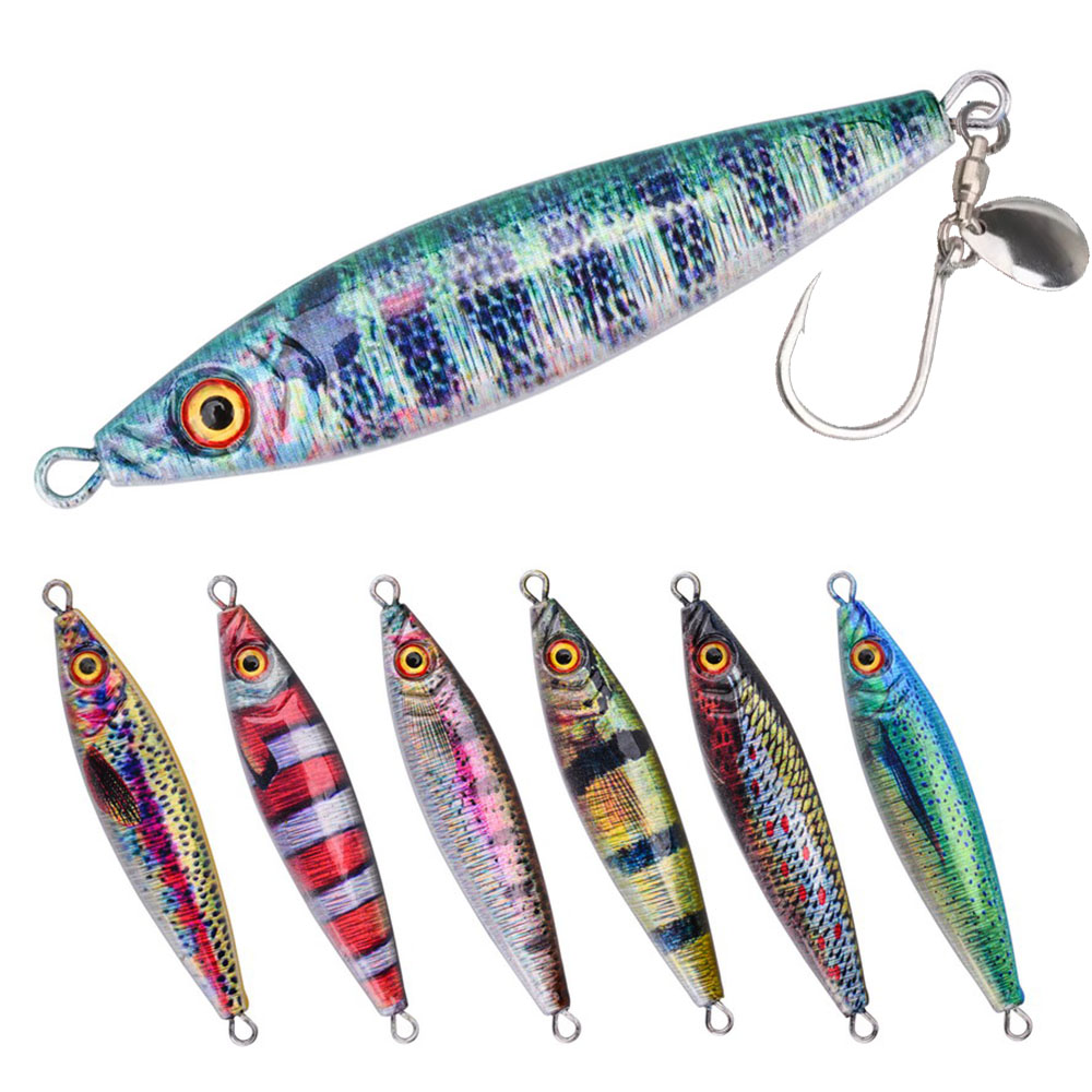 Fishing Lure Blade Bait - Металлическая приманка-джиг с вращающимся лепестком для